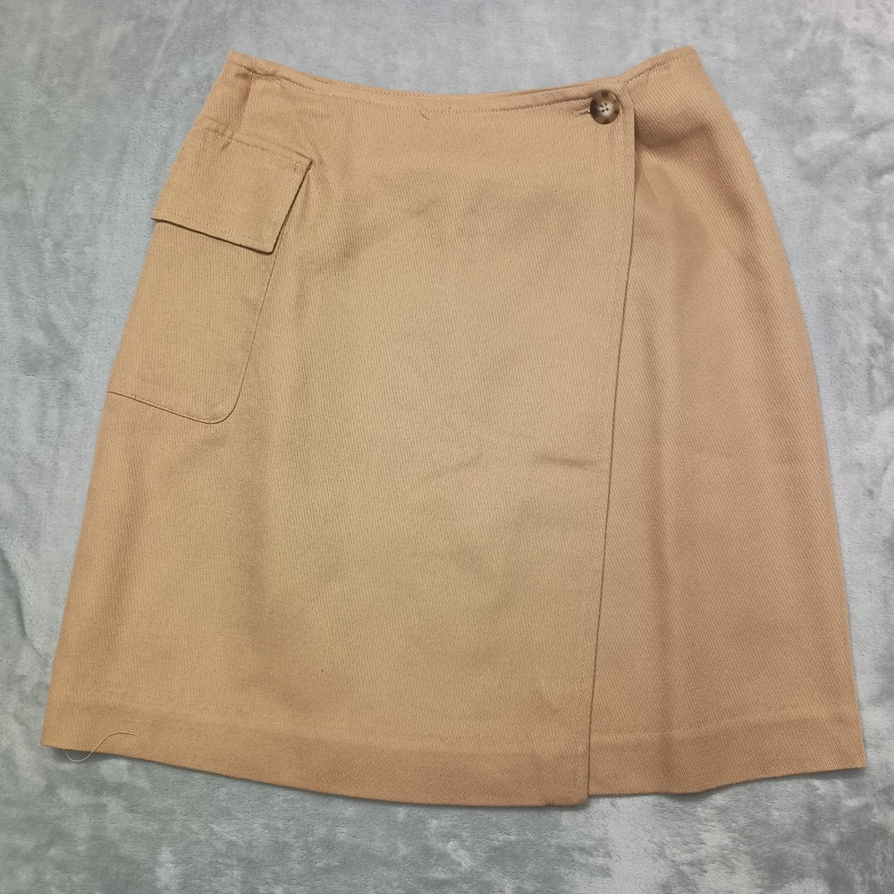 Behar New York Skirt Womens 6 Tan Wrap Utility Cargo Mini Workwear Made In USA